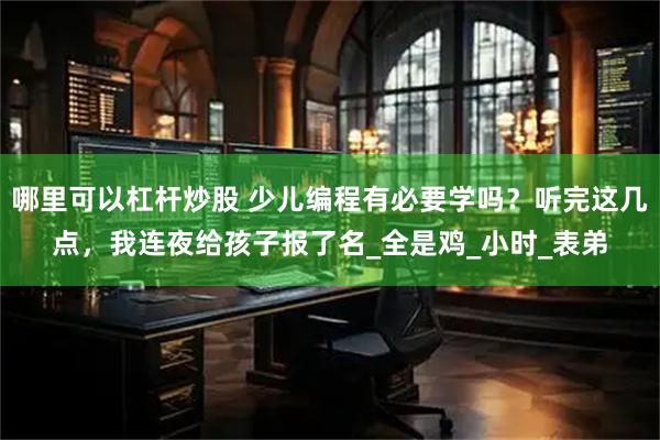 哪里可以杠杆炒股 少儿编程有必要学吗？听完这几点，我连夜给孩子报了名_全是鸡_小时_表弟