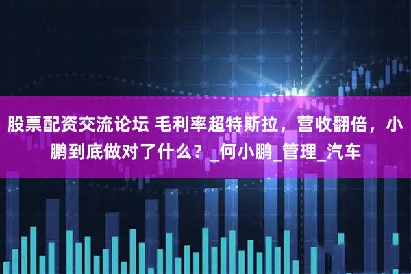 股票配资交流论坛 毛利率超特斯拉，营收翻倍，小鹏到底做对了什么？_何小鹏_管理_汽车